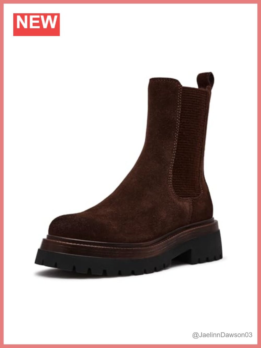 Suede Chelsea Ankle Booties with Block Heel Pull-On Style